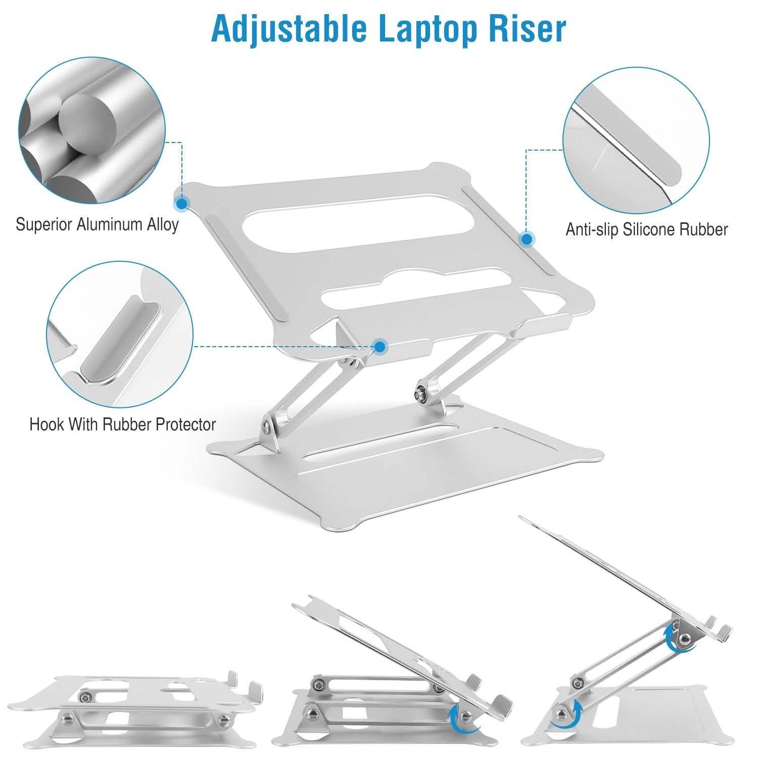Laptop Stand Aluminum Angle Adjustable Computer Holder Riser Heat Vent Computer Accessories - Tophatter Daily Deals