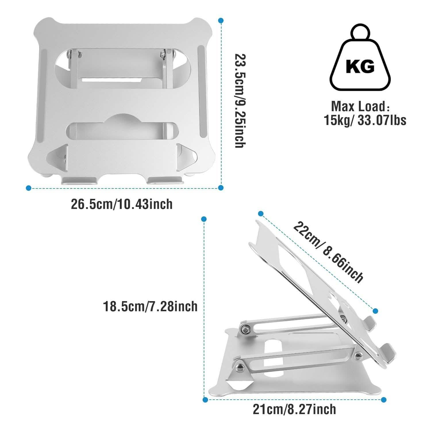 Laptop Stand Aluminum Angle Adjustable Computer Holder Riser Heat Vent Computer Accessories - Tophatter Daily Deals