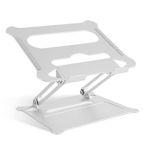 Laptop Stand Aluminum Angle Adjustable Computer Holder Riser Heat Vent Silver Computer Accessories - Tophatter Daily Deals
