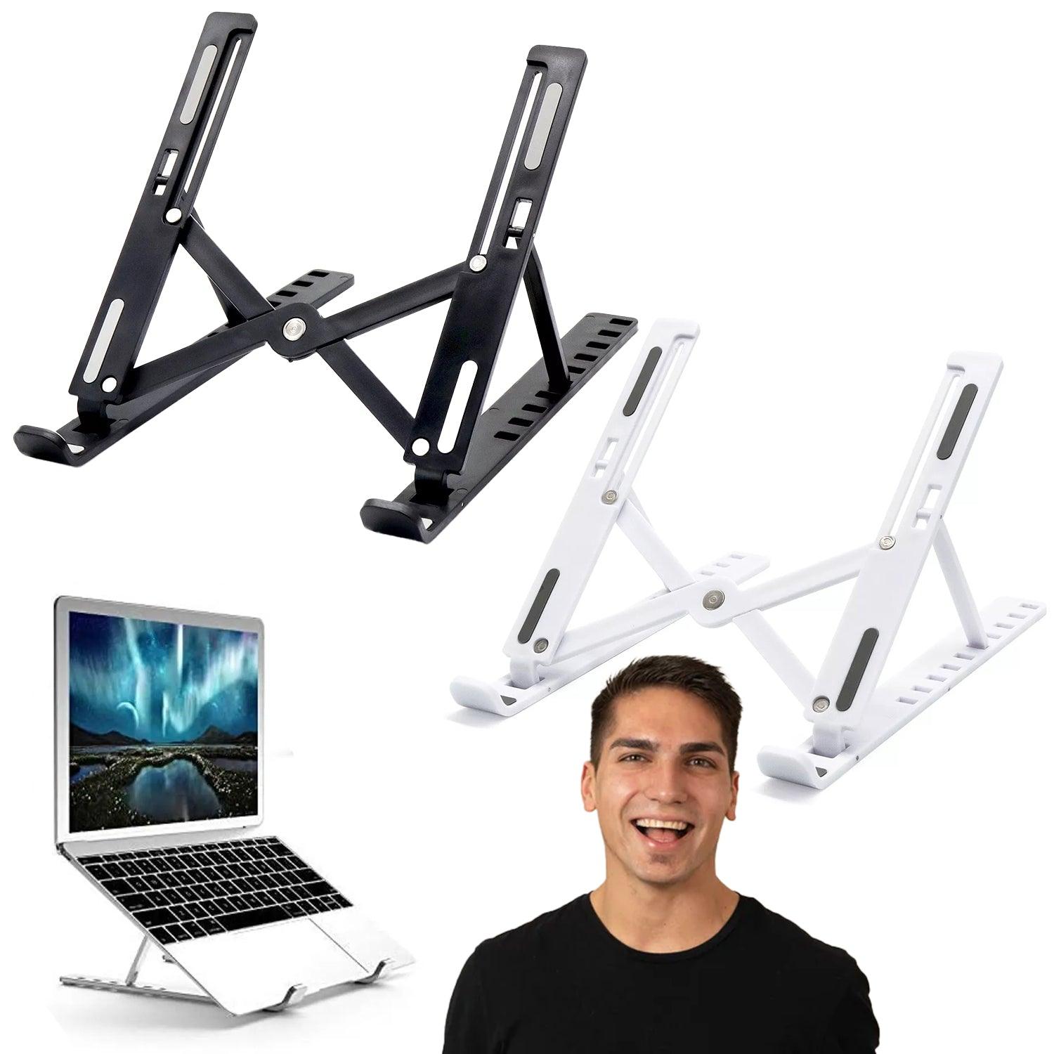 Adjustable Laptop Stand - Laptop Stand Folding Portable Tablet Desktop Holder Office Support UK Accessories - Tophatter Daily Deals