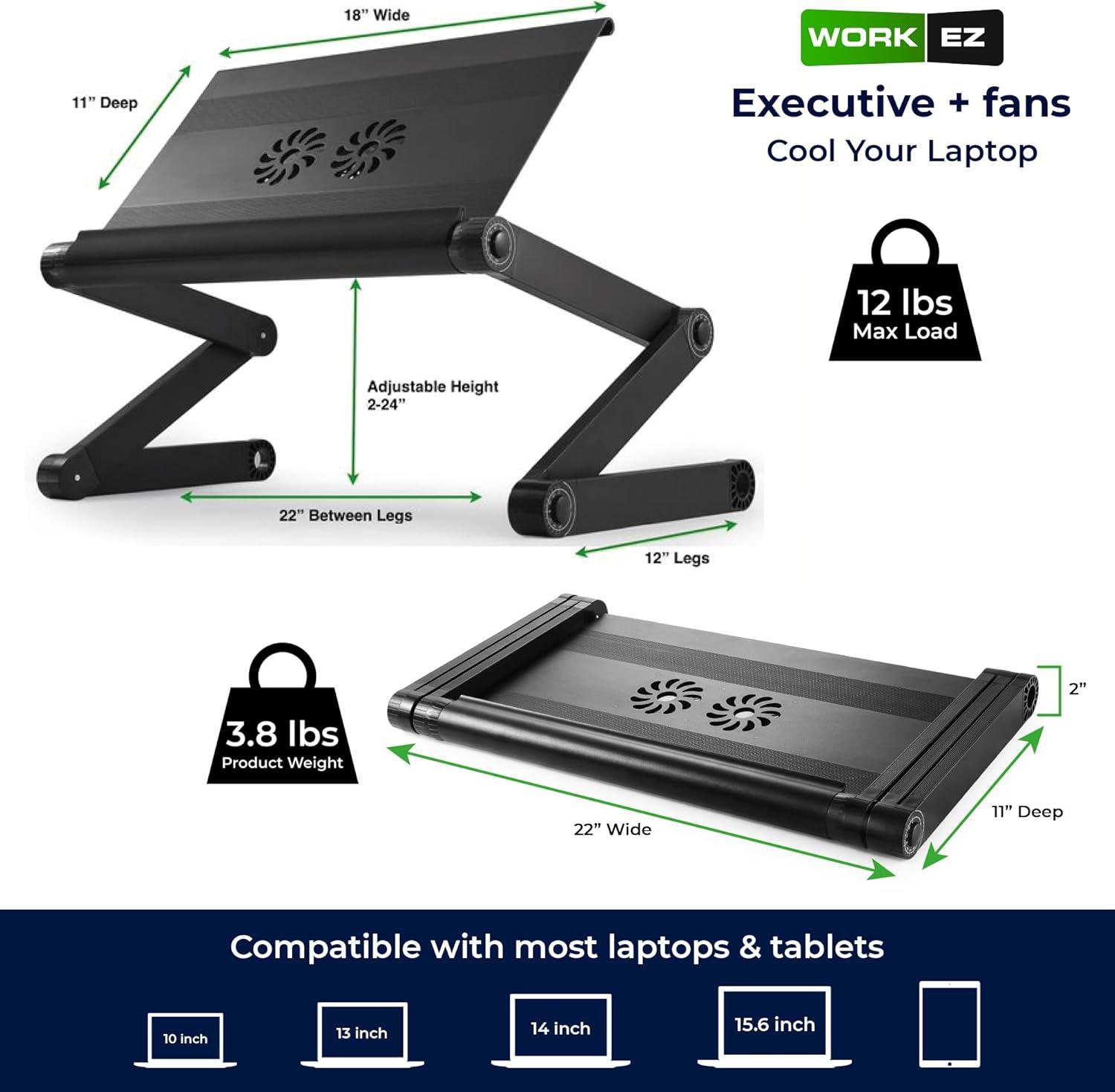 Laptop Stands Portable - Folding Laptop Desk Table Bed Adjustable Portable Stand Tray Furniture With Fan Accessories - Tophatter Daily Deals
