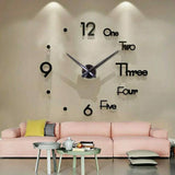 Large 3D Frameless Wall Clock Stickers Black School, Office & Art Supplies - Tophatter Daily Deals