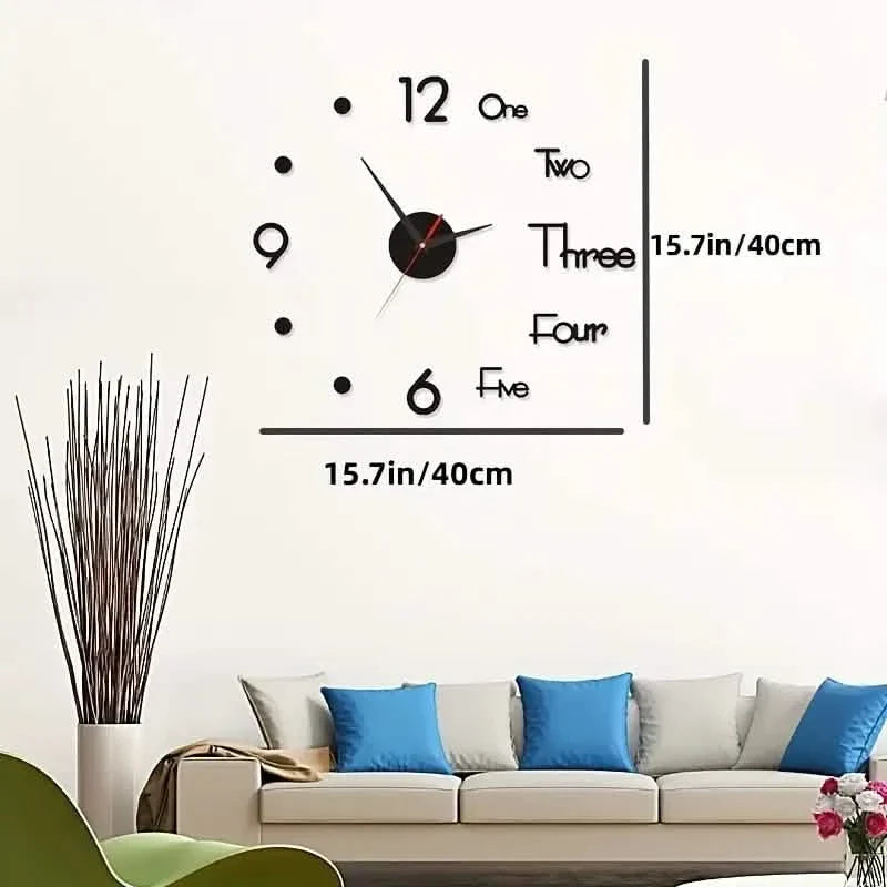 Large 3D Frameless Wall Clock Stickers School, Office & Art Supplies - Tophatter Daily Deals