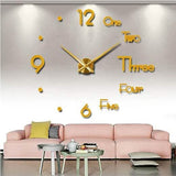 Large 3D Frameless Wall Clock Stickers Gold School, Office & Art Supplies - Tophatter Daily Deals