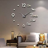 Large 3D Frameless Wall Clock Stickers Silver School, Office & Art Supplies - Tophatter Daily Deals