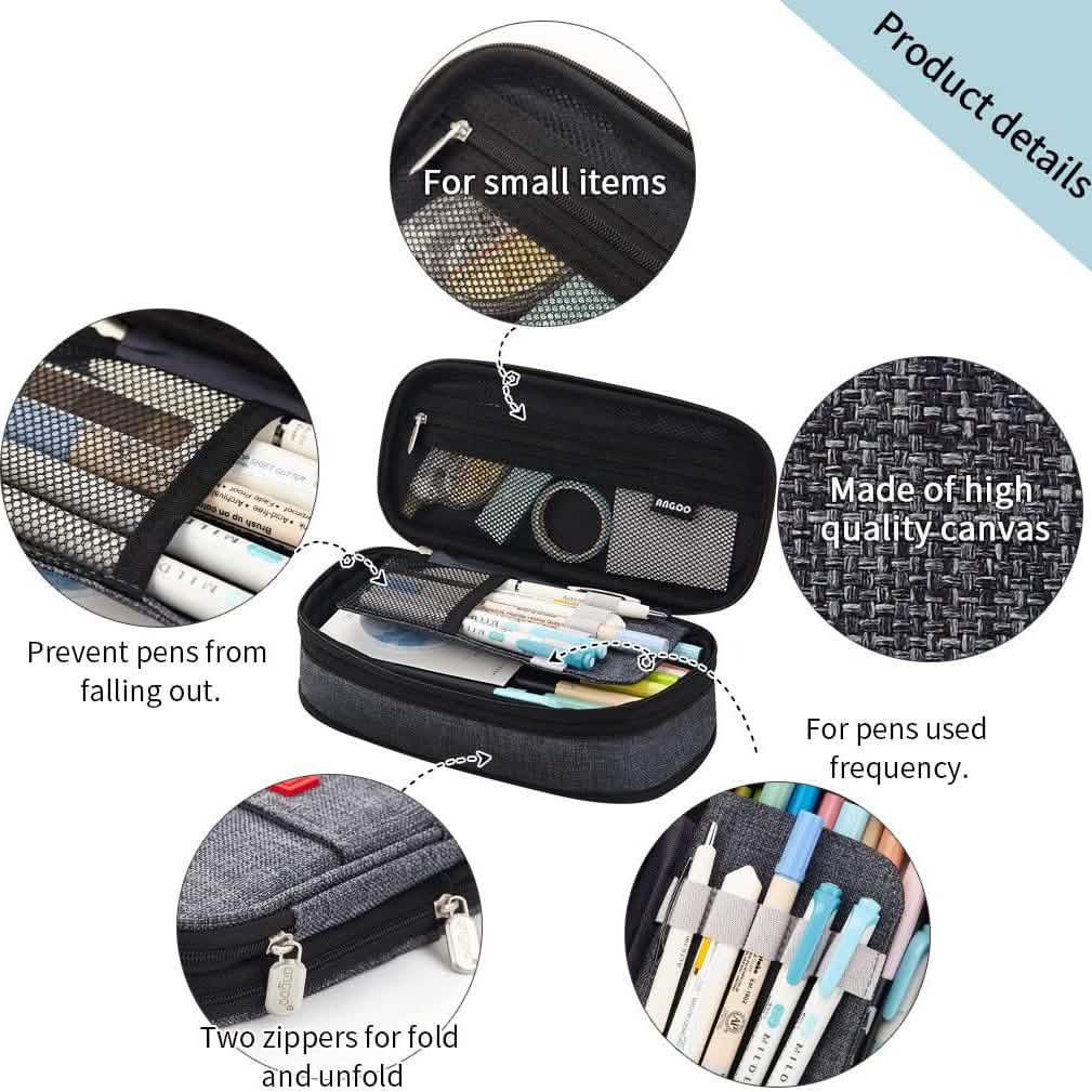 Large Capacity Pencil Case Storage Bag School, Office & Art Supplies - Tophatter Daily Deals