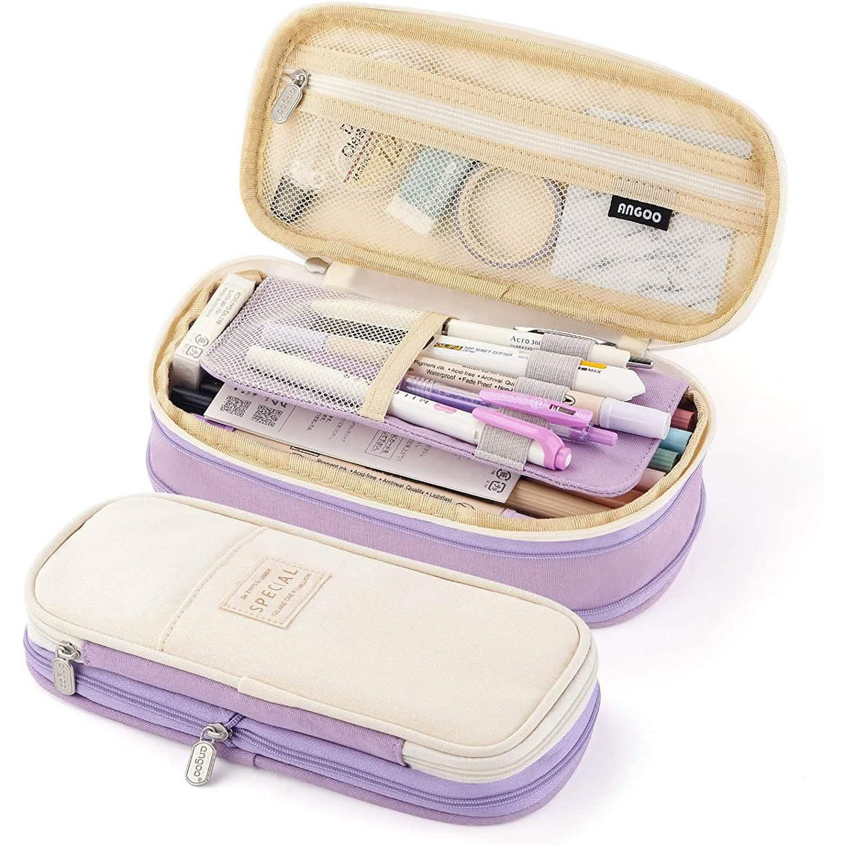 Large Capacity Pencil Case Storage Bag Purple School, Office & Art Supplies - Tophatter Daily Deals