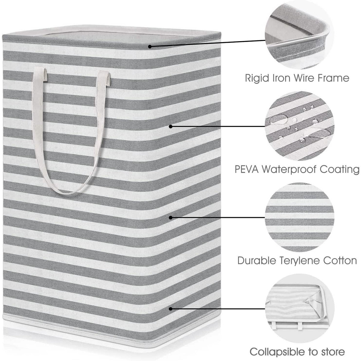 Large Foldable Tall Laundry Basket Storage Basket Storage & Organization - Tophatter Daily Deals