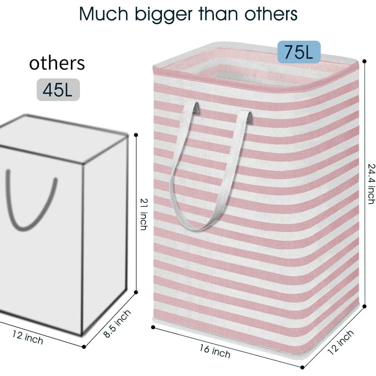 Large Foldable Tall Laundry Basket Storage Basket Storage & Organization - Tophatter Daily Deals