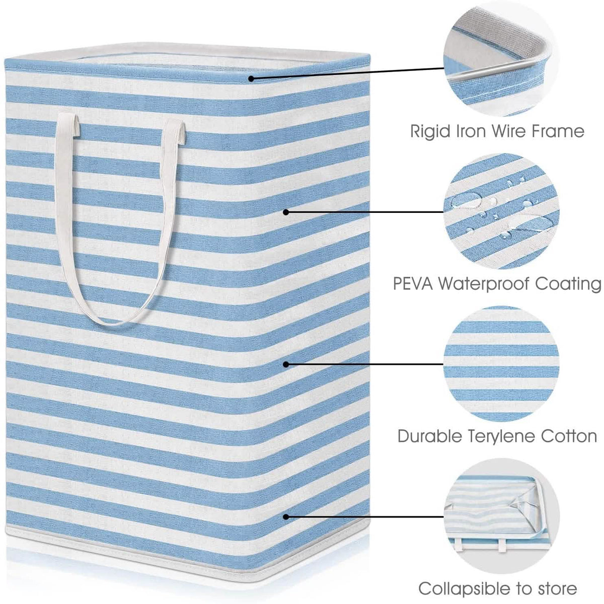 Large Foldable Tall Laundry Basket Storage Basket Storage & Organization - Tophatter Daily Deals