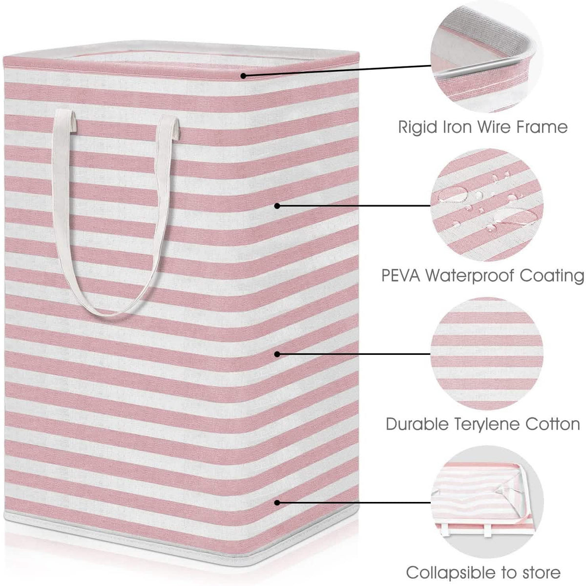 Large Foldable Tall Laundry Basket Storage Basket Storage & Organization - Tophatter Daily Deals