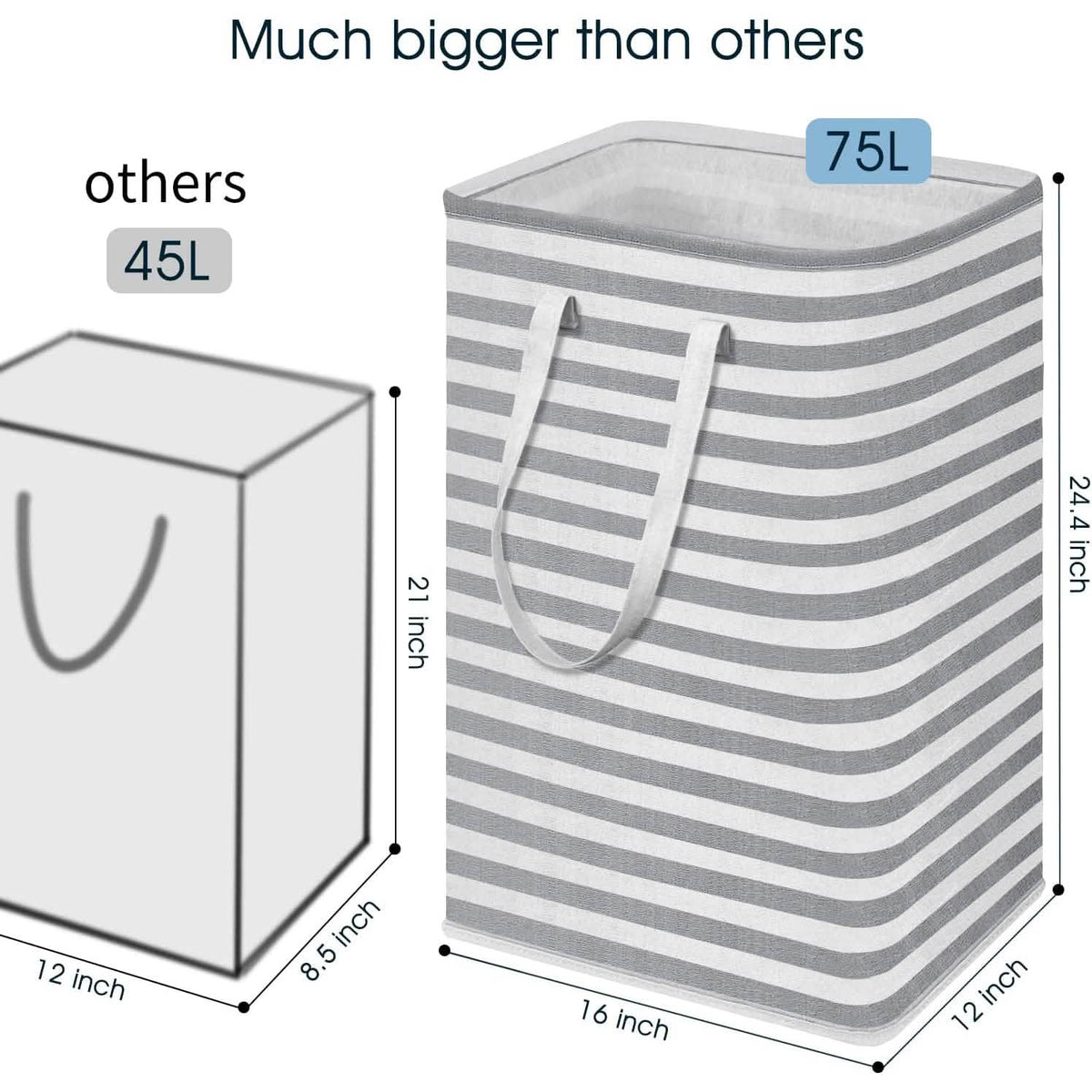 Large Foldable Tall Laundry Basket Storage Basket Storage & Organization - Tophatter Daily Deals