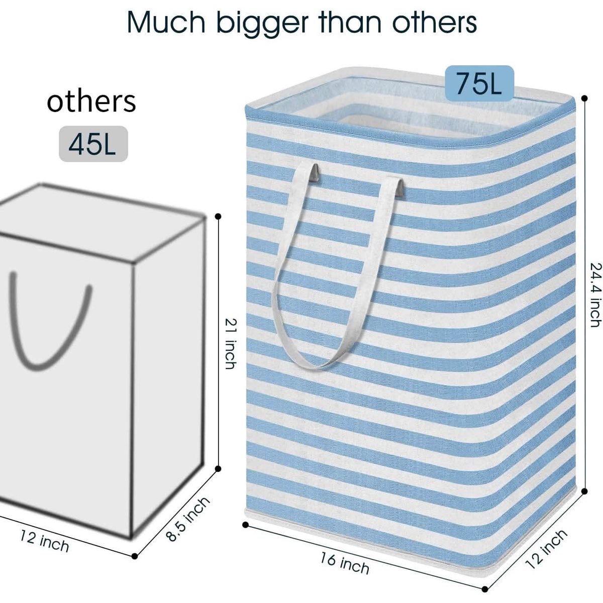 Large Foldable Tall Laundry Basket Storage Basket Storage & Organization - Tophatter Daily Deals