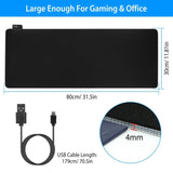 Large LED RGB Computer Keyboard Mouse Mat Computer Accessories - Tophatter Daily Deals