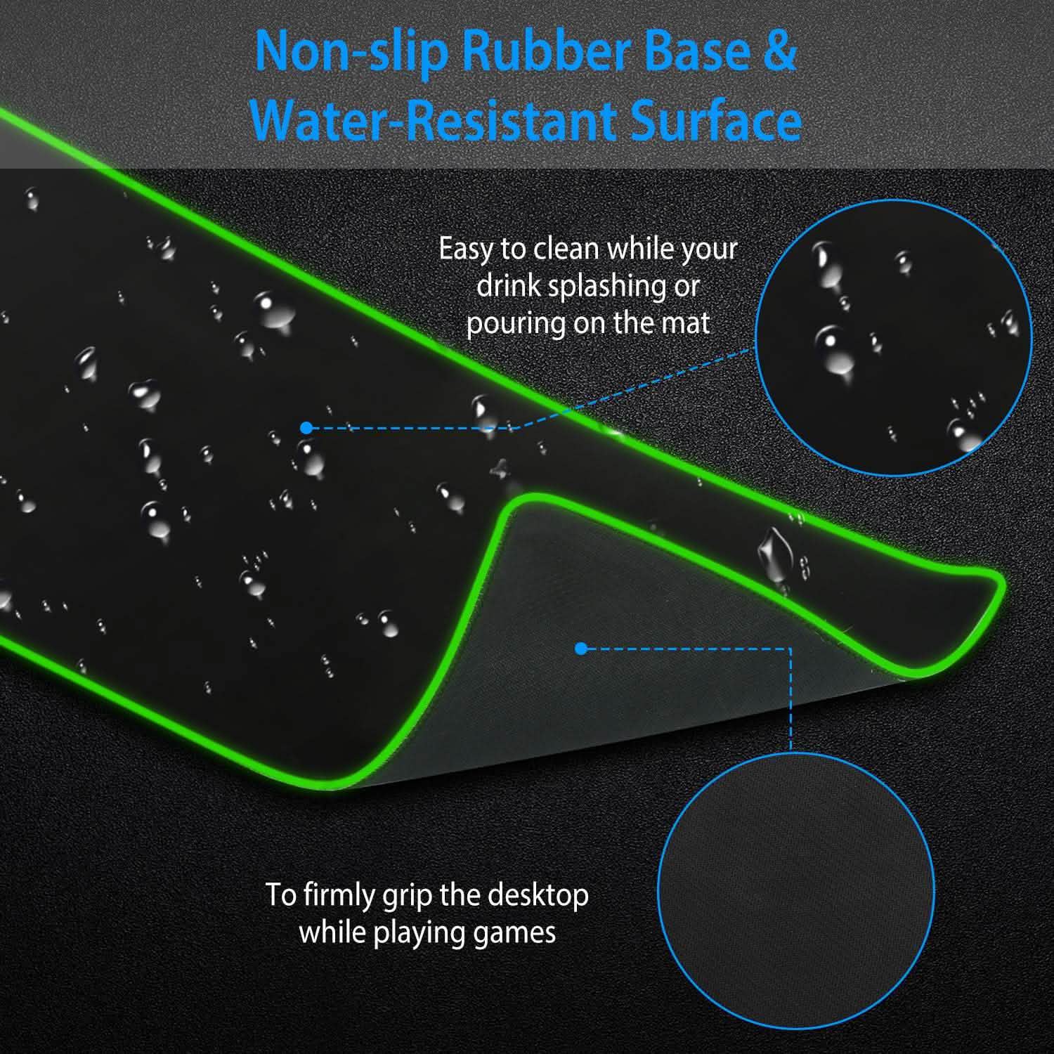 Large LED RGB Computer Keyboard Mouse Mat Computer Accessories - Tophatter Daily Deals
