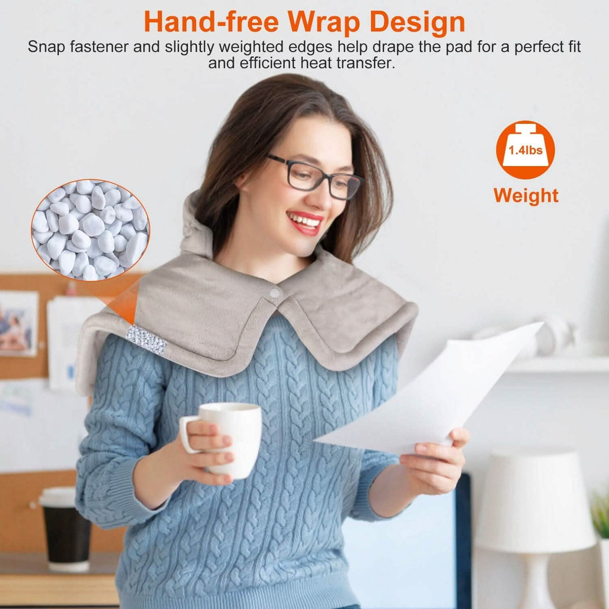 Large Weighted Heating Pad for Neck and Shoulders Health & Wellness - Tophatter Daily Deals