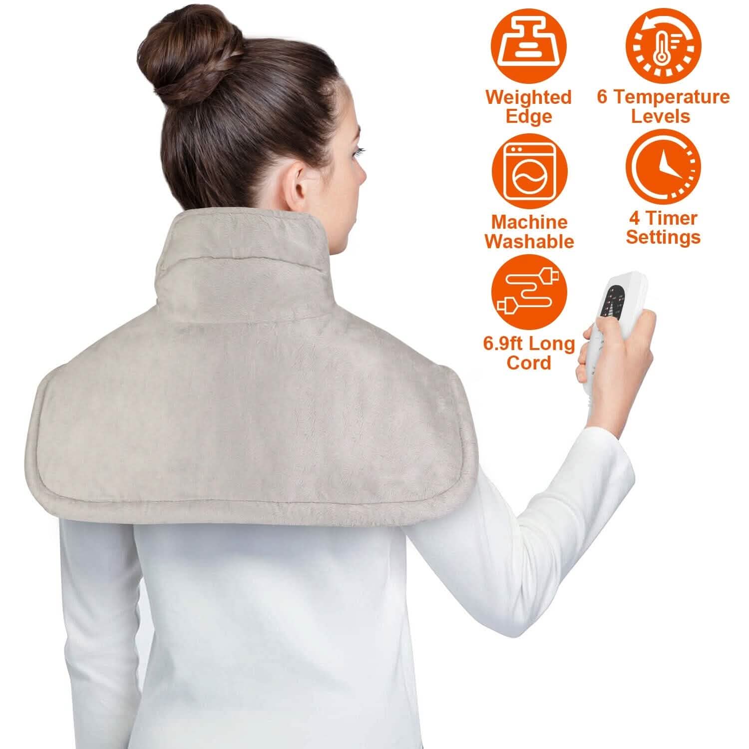 Large Weighted Heating Pad for Neck and Shoulders Health & Wellness - Tophatter Daily Deals