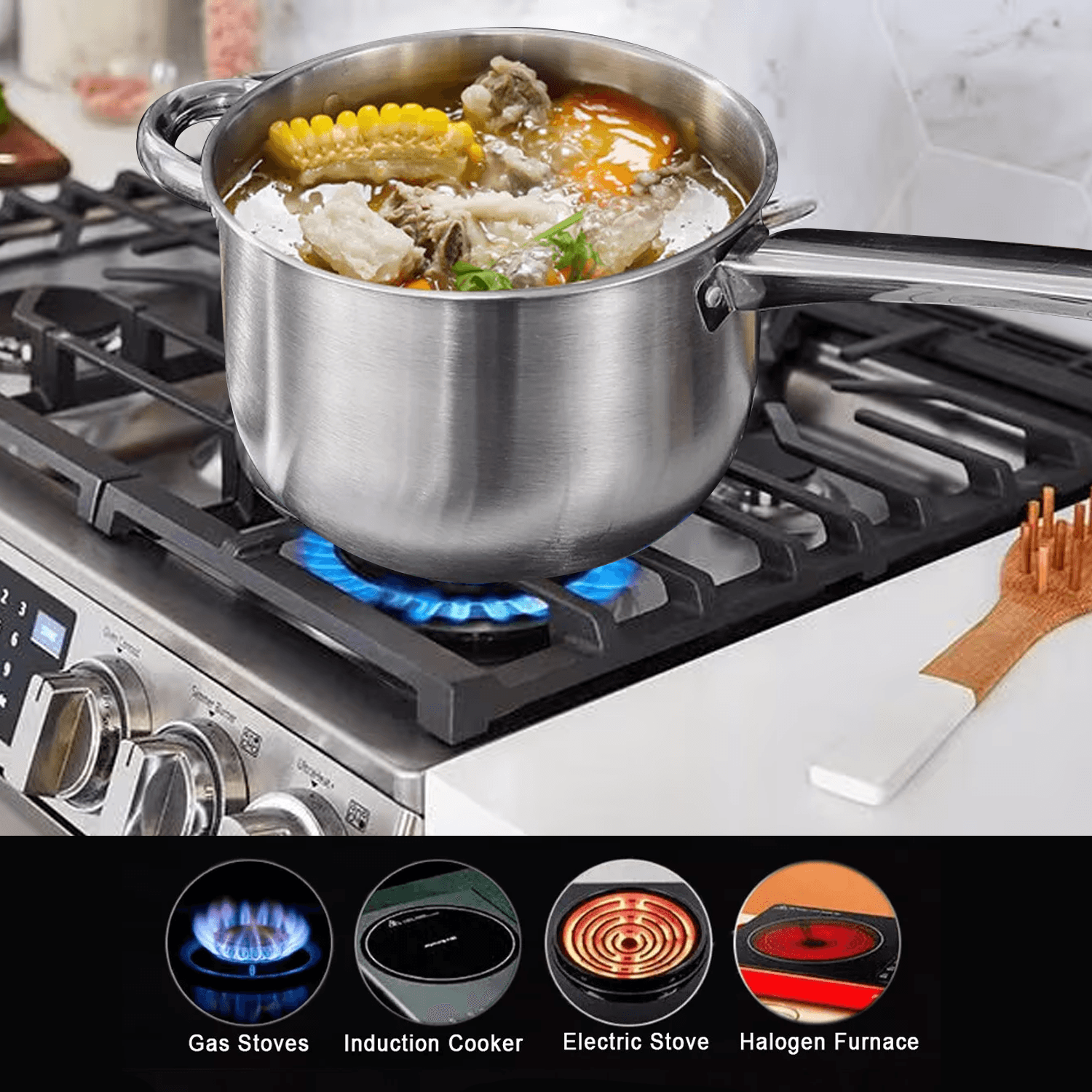 Chip Pan with Basket - Stainless Steel Deep Cook Fryer Pot Frying Basket Kitchen Cookware Cookware - Tophatter Daily Deals