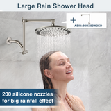 Bright Showers Waterfall Shower Head with Adjustable Angle and Anti-clogging Silicone Nozzles,9 inch Home Improvement - Tophatter Daily Deals