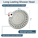 Bright Showers Waterfall Shower Head with Adjustable Angle and Anti-clogging Silicone Nozzles,9 inch Home Improvement - Tophatter Daily Deals