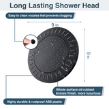 Bright Showers Waterfall Shower Head with Adjustable Angle and Anti-clogging Silicone Nozzles,9 inch Home Improvement - Tophatter Daily Deals