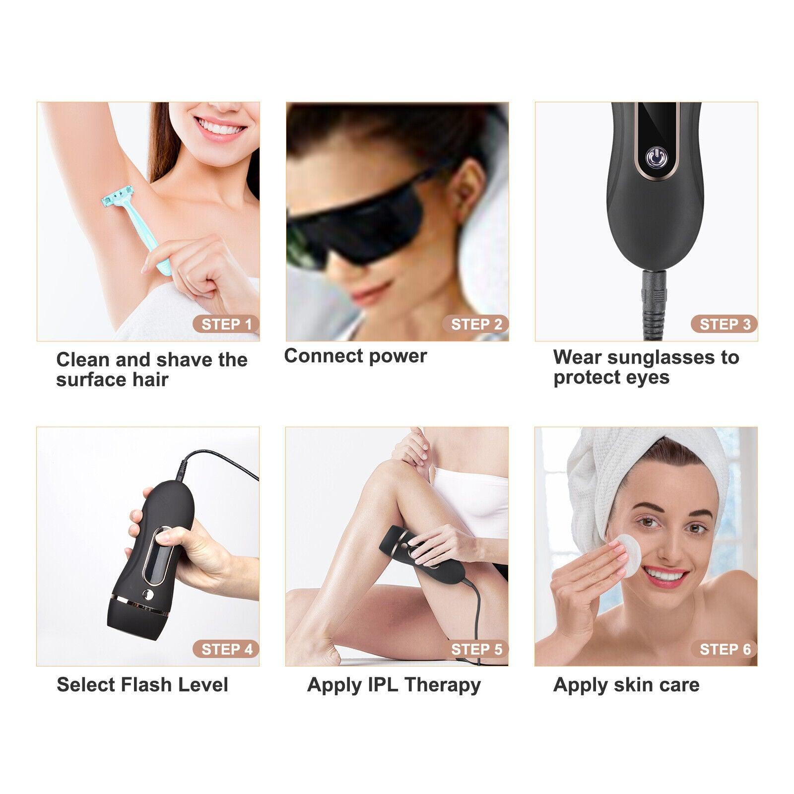 Home Hair Removal Laser - Laser Hair Removal Machine Permanent Painless Epilator Body Facial Personal Care - Tophatter Daily Deals