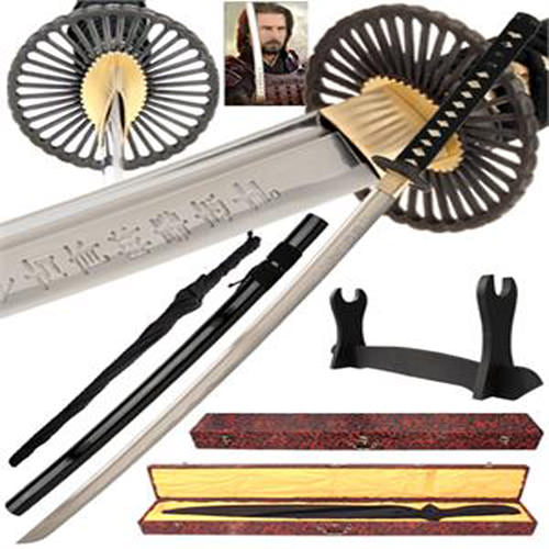 Last Samurai Hand Forged Katana 1060 Carbon Steel Blade Collectible Weapons - Tophatter Daily Deals