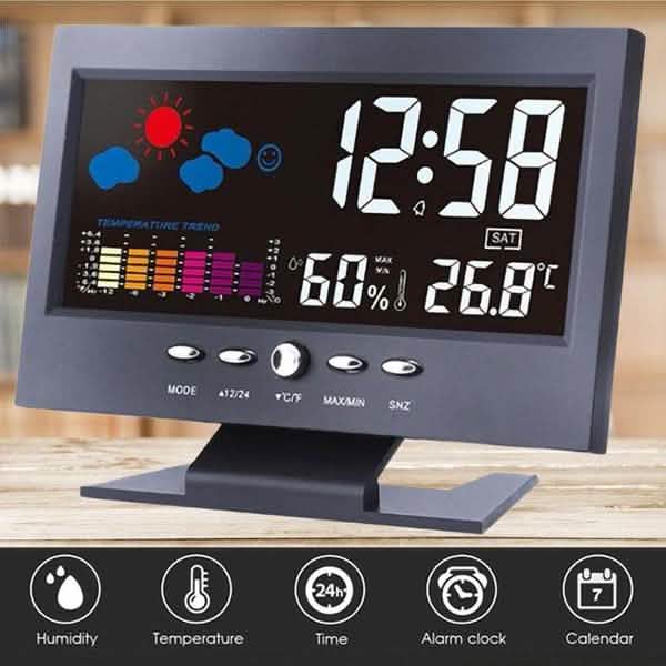 LCD Color Screen Digital Backlight Snooze Alarm Clock Household Appliances - Tophatter Daily Deals