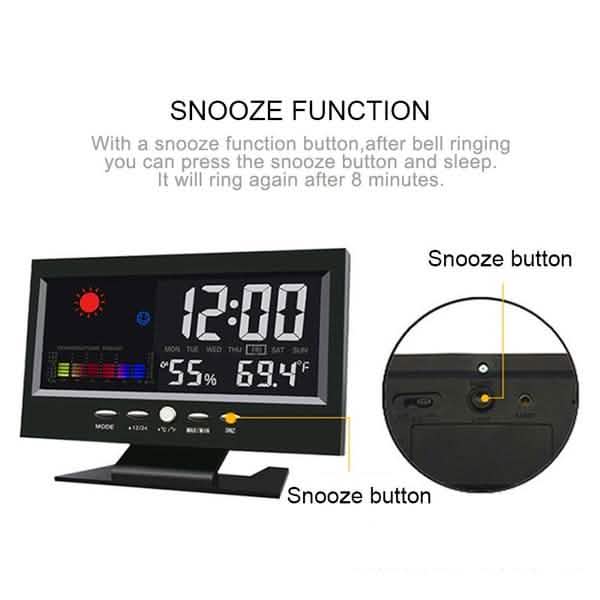 LCD Color Screen Digital Backlight Snooze Alarm Clock Household Appliances - Tophatter Daily Deals