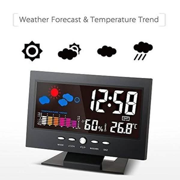 LCD Color Screen Digital Backlight Snooze Alarm Clock Household Appliances - Tophatter Daily Deals