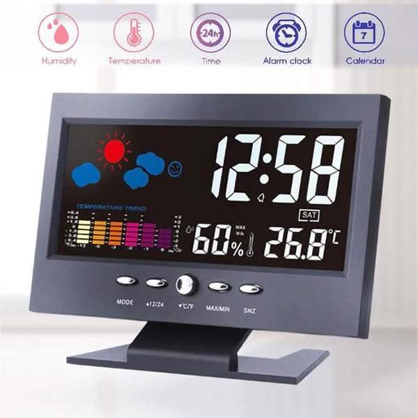 LCD Color Screen Digital Backlight Snooze Alarm Clock Household Appliances - Tophatter Daily Deals