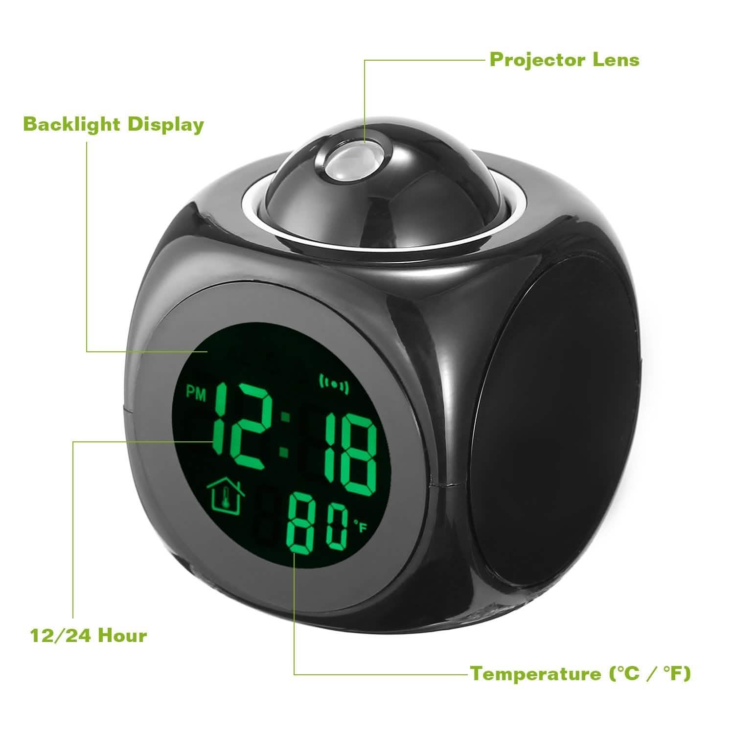 LCD Projection Alarm Clock with Voice Broadcast Function Household Appliances - Tophatter Daily Deals