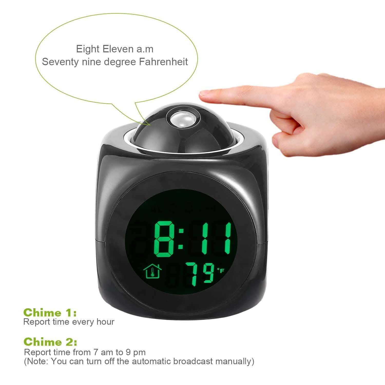 LCD Projection Alarm Clock with Voice Broadcast Function Household Appliances - Tophatter Daily Deals