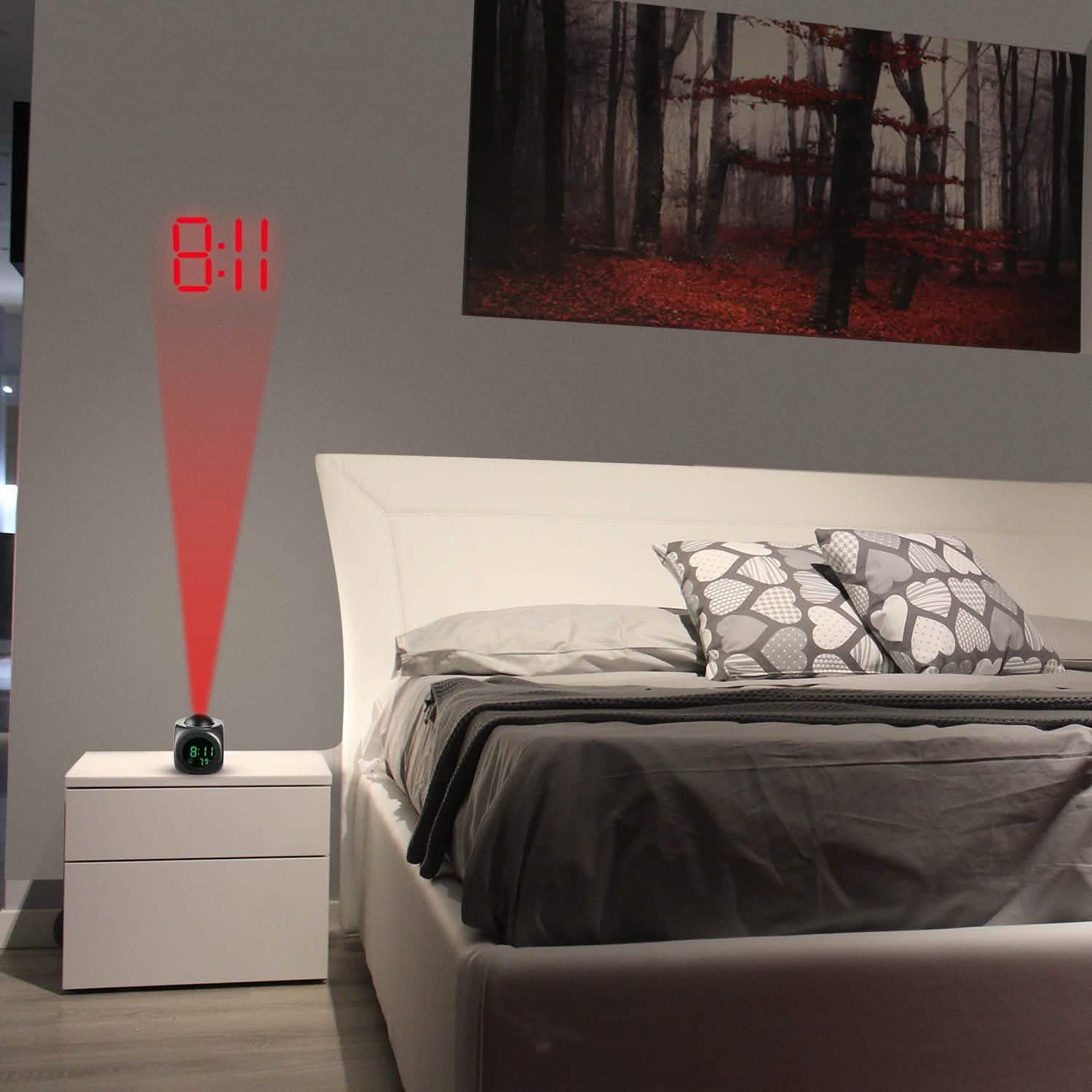 LCD Projection Alarm Clock with Voice Broadcast Function Household Appliances - Tophatter Daily Deals