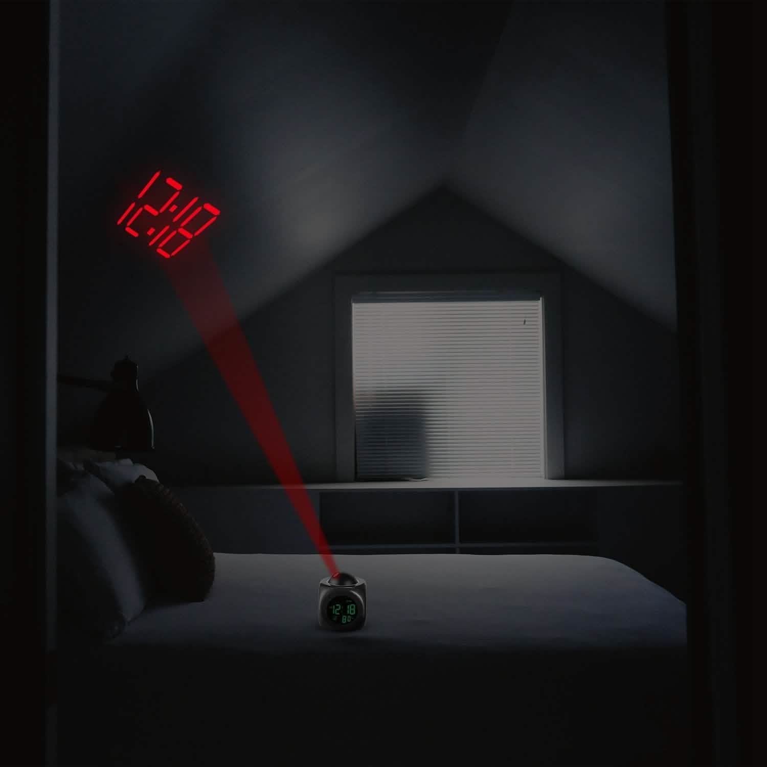 LCD Projection Alarm Clock with Voice Broadcast Function Household Appliances - Tophatter Daily Deals