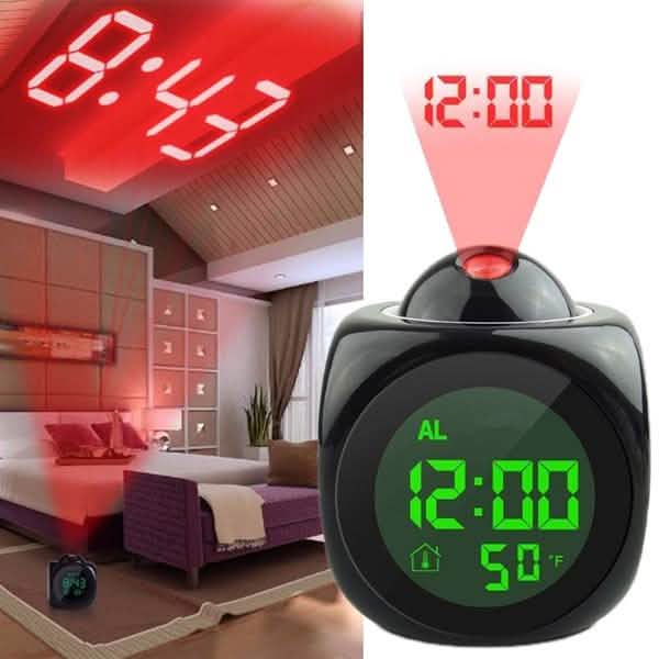 LCD Projection Alarm Clock with Voice Broadcast Function Household Appliances - Tophatter Daily Deals