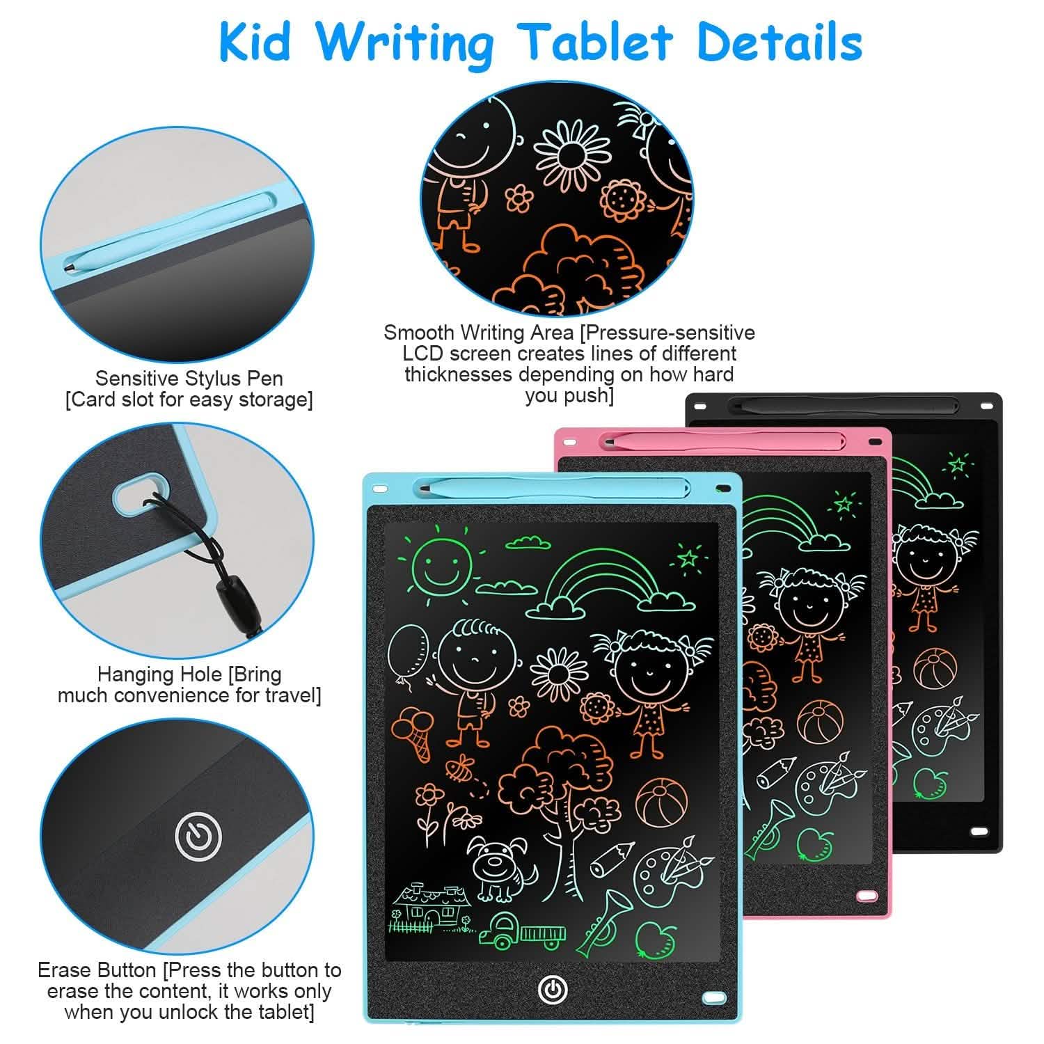 LCD Writing Tablet Electronic Colorful Graphic Doodle Board Toys & Games - Tophatter Daily Deals