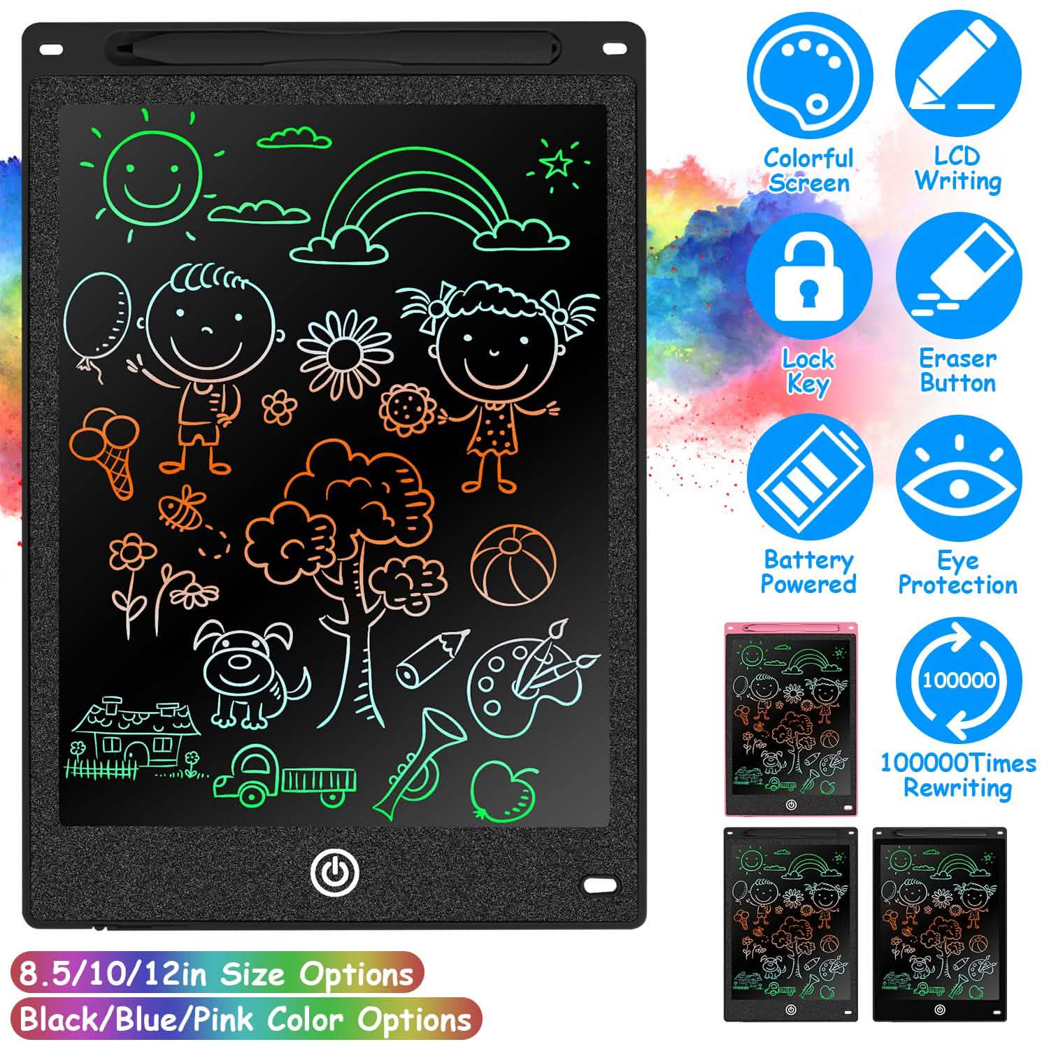 LCD Writing Tablet Electronic Colorful Graphic Doodle Board Toys & Games - Tophatter Daily Deals