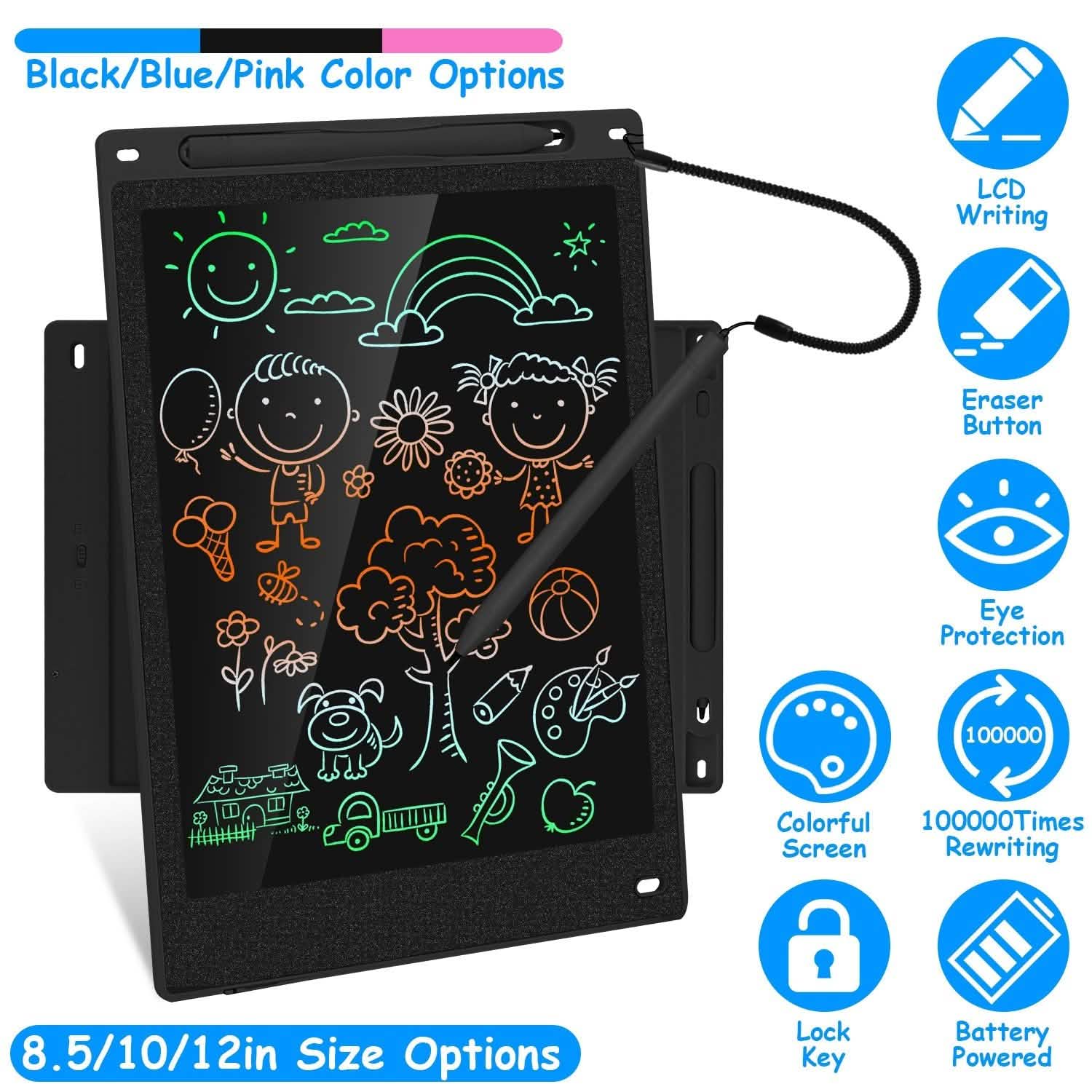 LCD Writing Tablet Electronic Colorful Graphic Doodle Board Toys & Games - Tophatter Daily Deals