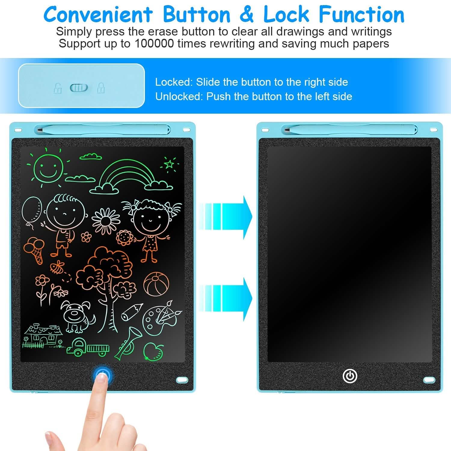 LCD Writing Tablet Electronic Colorful Graphic Doodle Board Toys & Games - Tophatter Daily Deals