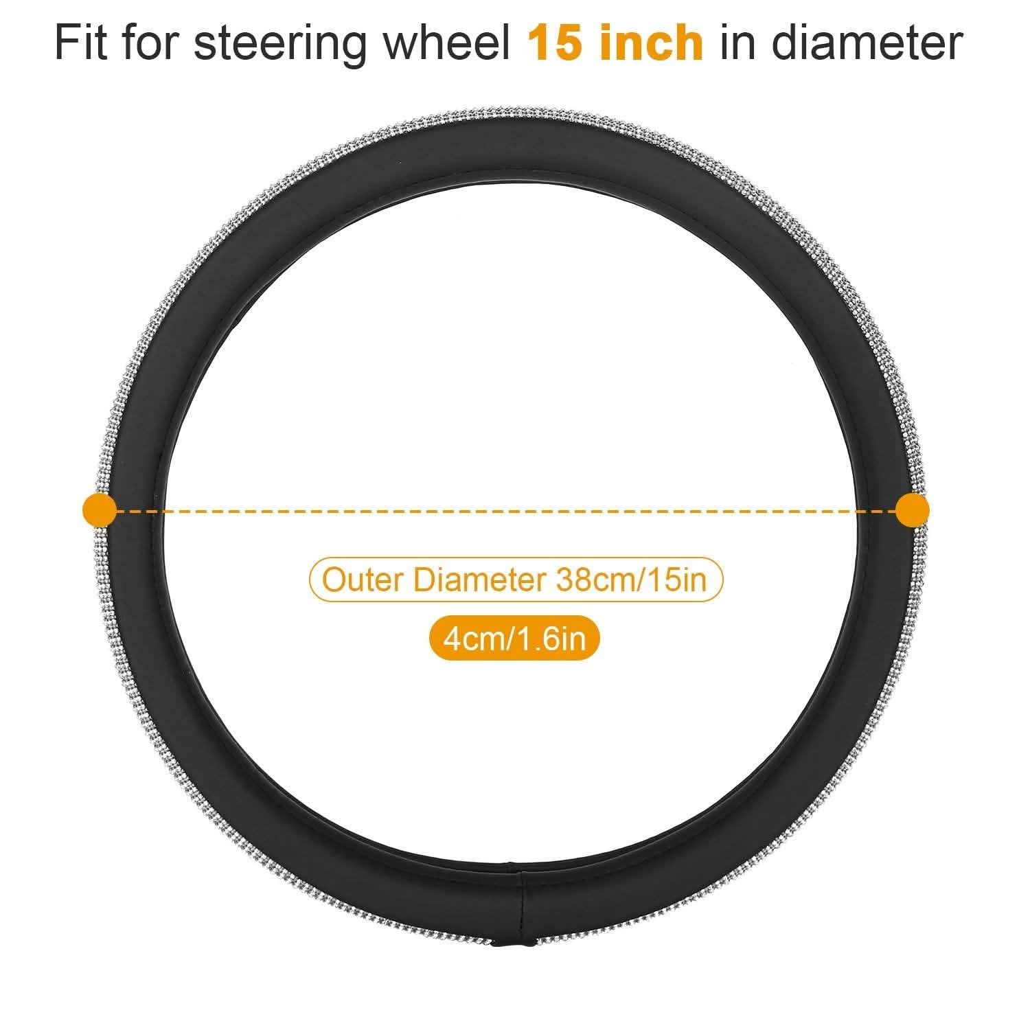 Leather Diamond Rhinestone Car SUV Steer Protector Automotive - Tophatter Daily Deals