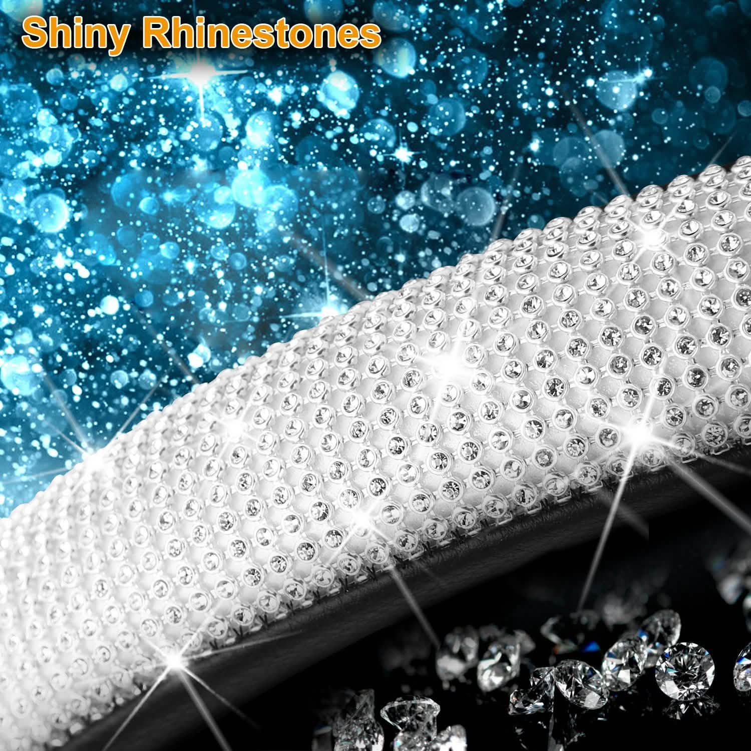 Leather Diamond Rhinestone Car SUV Steer Protector Automotive - Tophatter Daily Deals