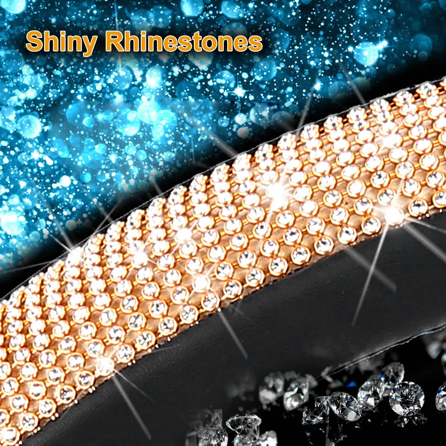 Leather Diamond Rhinestone Car SUV Steer Protector Automotive - Tophatter Daily Deals