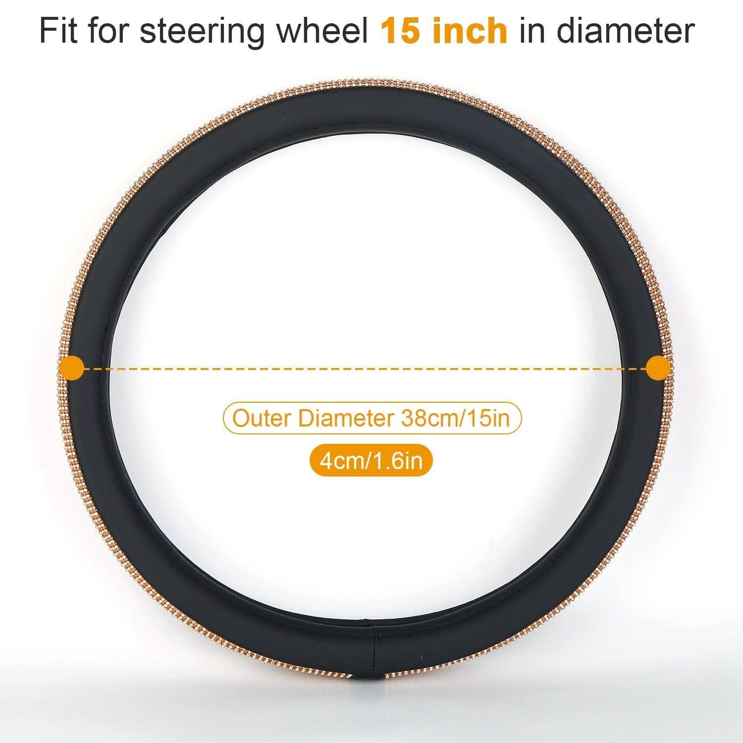 Leather Diamond Rhinestone Car SUV Steer Protector Automotive - Tophatter Daily Deals