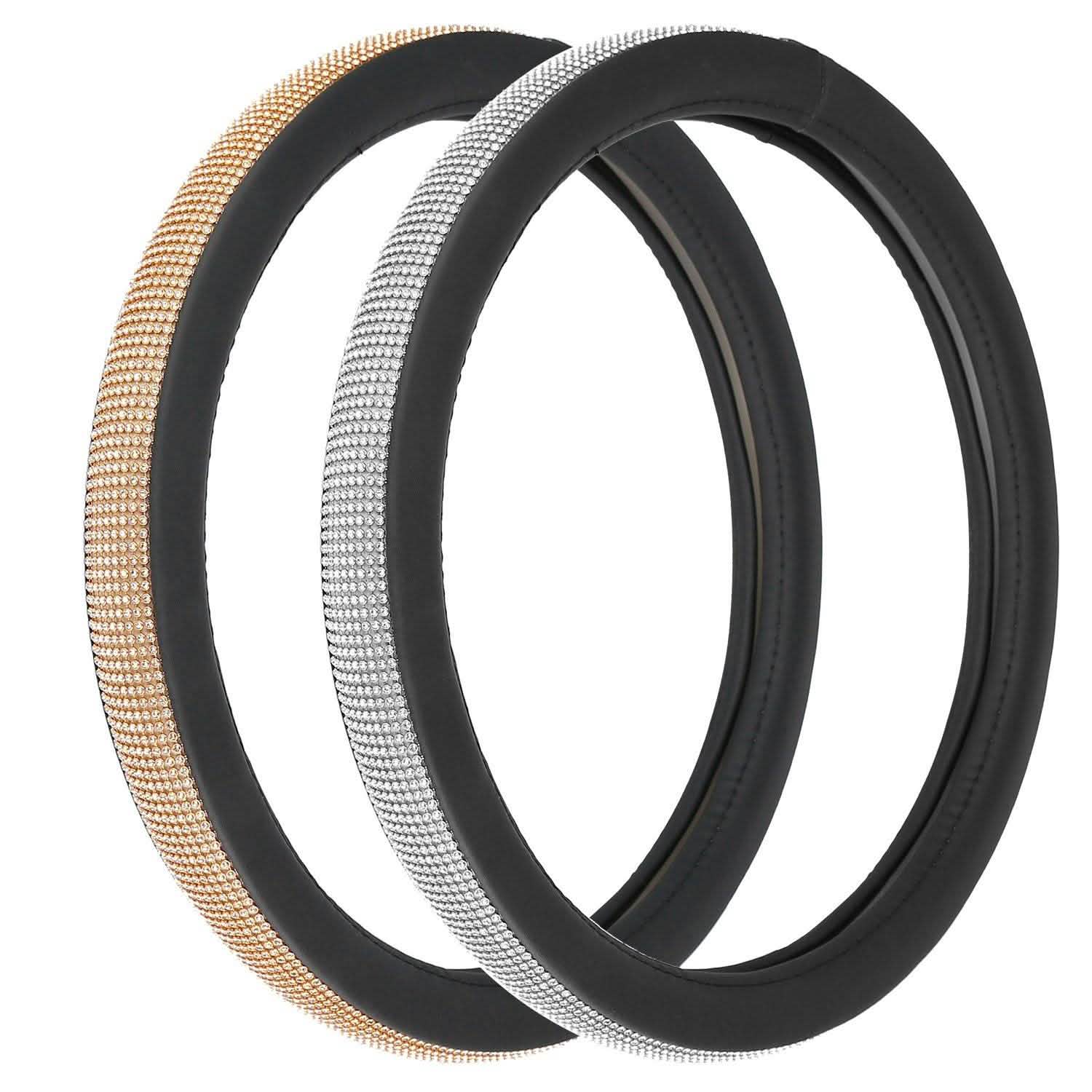 Leather Diamond Rhinestone Car SUV Steer Protector Automotive - Tophatter Daily Deals