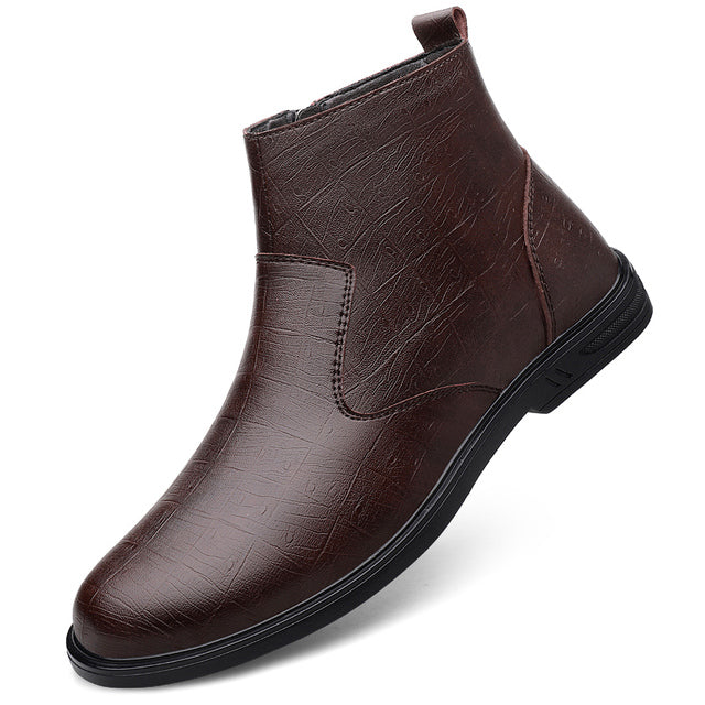 Leather Men Chelsea Boots Brown Boots - Tophatter Daily Deals