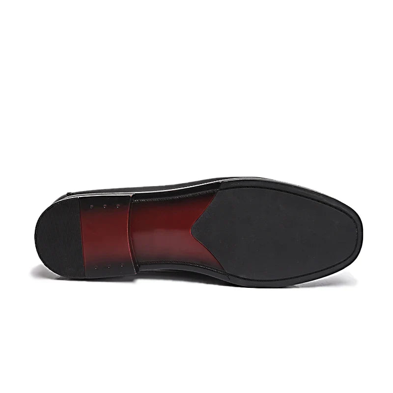 Leather Slip-On Loafers Business Casual Pointed Toe Shoes Loafers - Tophatter Daily Deals