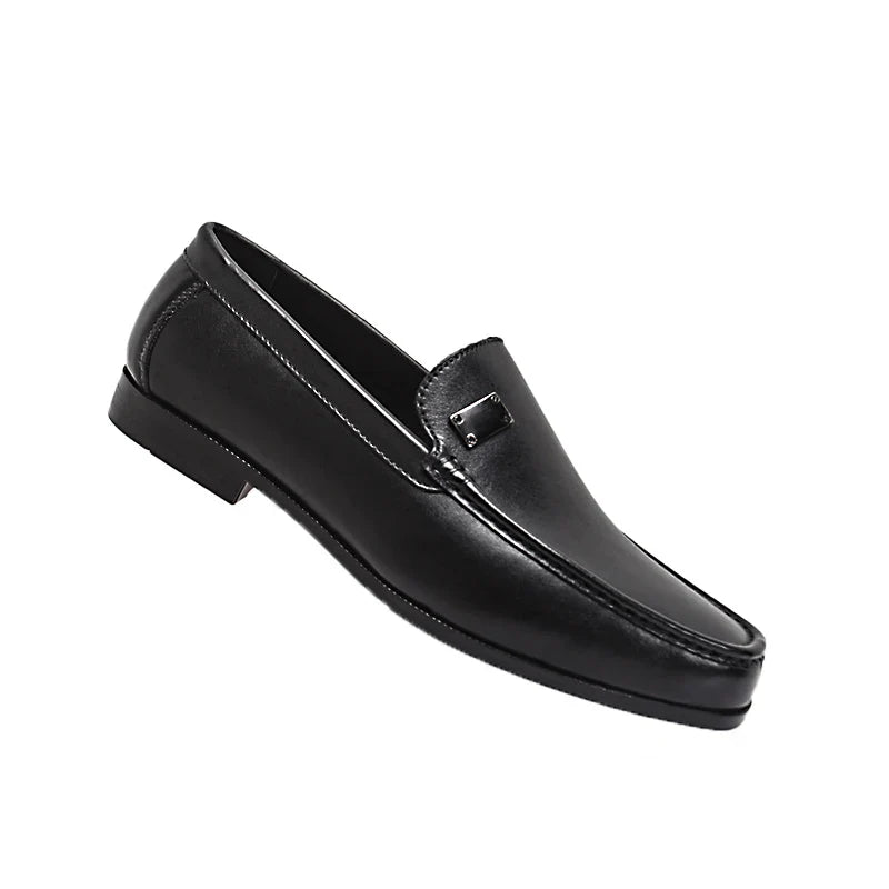 Leather Slip-On Loafers Business Casual Pointed Toe Shoes Loafers - Tophatter Daily Deals