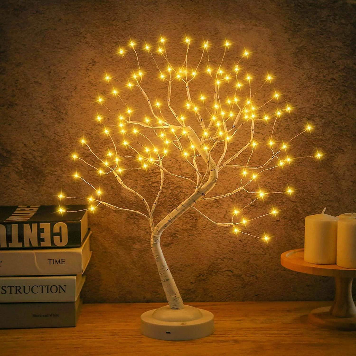 LED Artificial Twig Tree Light Tabletop Bonsai Lamp 108 LED Indoor Lighting - Tophatter Daily Deals