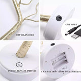 LED Artificial Twig Tree Light Tabletop Bonsai Lamp Indoor Lighting - Tophatter Daily Deals